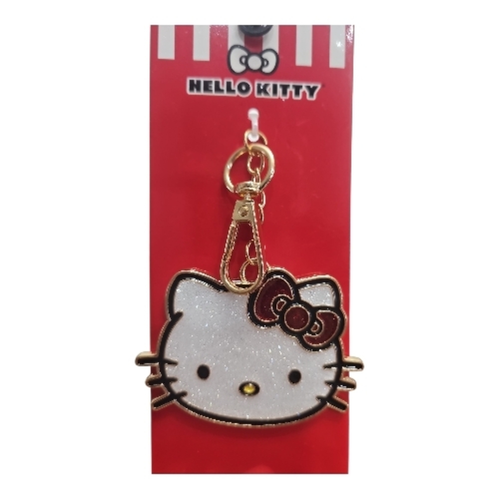 NEW Hello Kitty‎ Glitter Face Bag Charm Or Key Holder